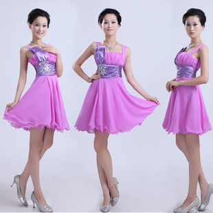 雪纺<em>参加婚礼</em>连衣裙 <em>女</em>结婚穿的衣服 婚庆主持