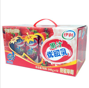  伊利酸奶 果汁优酸乳 草莓味 乳饮品245ml*12 同城包邮