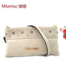 真皮清仓 潮手包女包2012新款 欧美斜跨包简约小包包MIUMIU