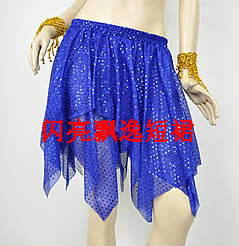 闪亮飘逸短裙 舞蹈表演爵士舞拉丁舞裙肚皮舞