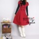 荷兰双排扣大衣裙 Q118红