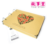 故事里 10寸环装牛皮纸手工相册/心的方向1/DIY/粘贴/影集 送角贴