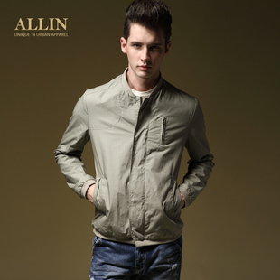  ALLIN新品男装外套夹克 男韩版修身立领薄夹克衫 男士春秋装