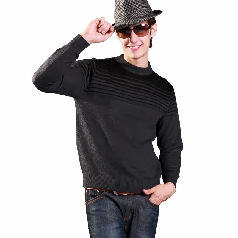 <span class=H>聚</span><span class=H>划算</span> 凯麦斯男装 男款圆领 羊绒加厚 套头衫毛衣 8219 包申通