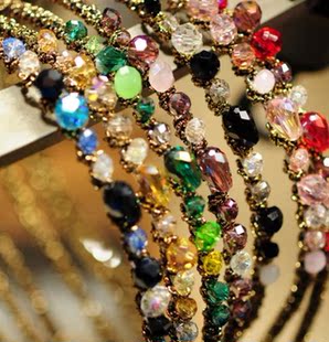  coin H4007 Korea imported! into irregular Crystal -Super Flash colorful wrapped hoops