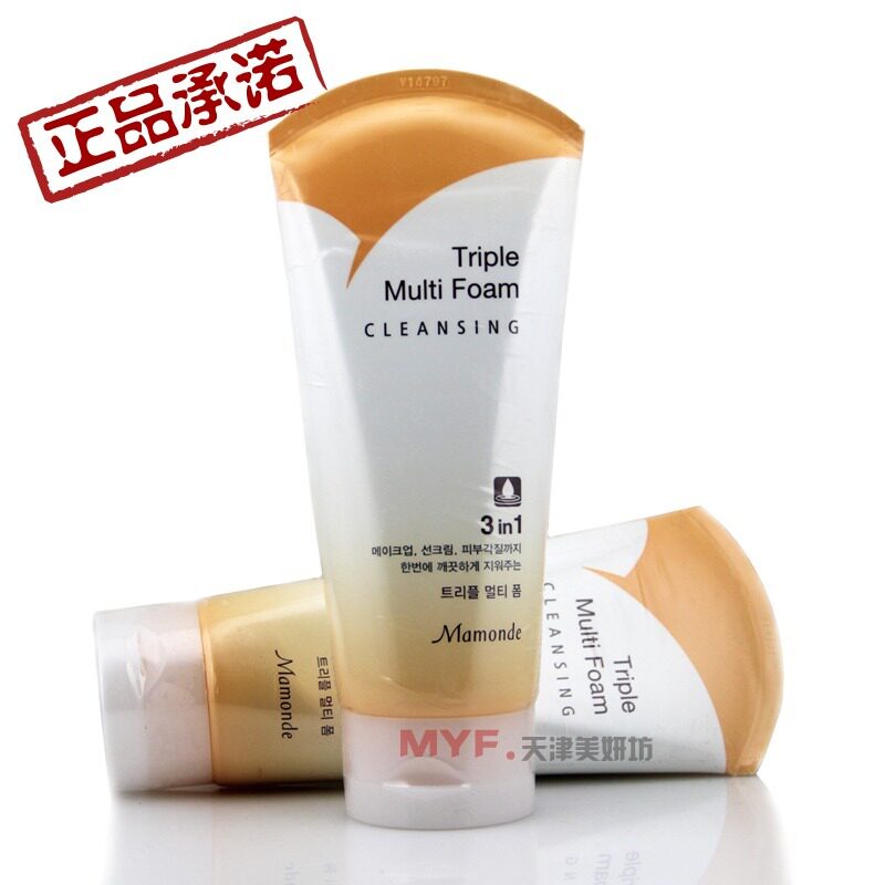 现货 韩国代购~Mamonde/梦妆 三合一洗面奶175ML　洁面卸妆