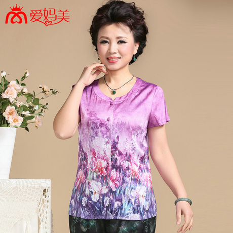 2014夏季新款中青年妈妈老人女装婆婆百搭桑