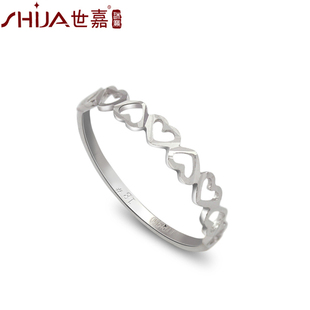  特惠热卖 铂金协会认证 世嘉Pt950铂金戒指 心连心 女款 正品