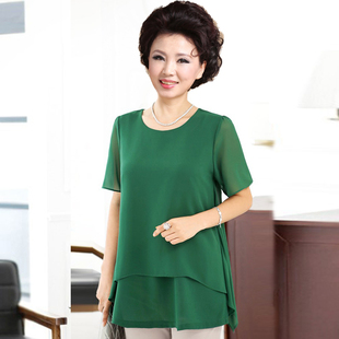 胖织缘福2014中老年女装连衣裙春夏新款妈妈