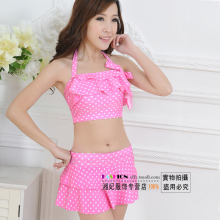 泳衣女分体裙式泳装2012韩国小胸游泳衣女式可爱游泳装聚拢爆款