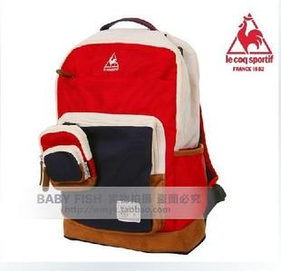  外单 欧美订单法国公鸡复古休闲运动包包 双肩包女背包 女 撞色