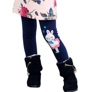  米奇丁当童装女童春装新款韩版儿童卡通纯色长款百搭打底裤子