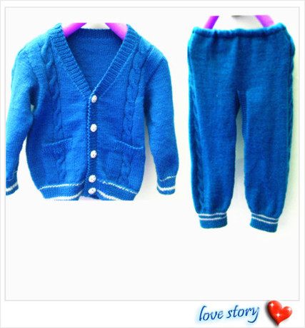 春秋儿童手工编织<em>毛衣</em> 男童纯手工<em>开衫</em>带<em>口袋</em>