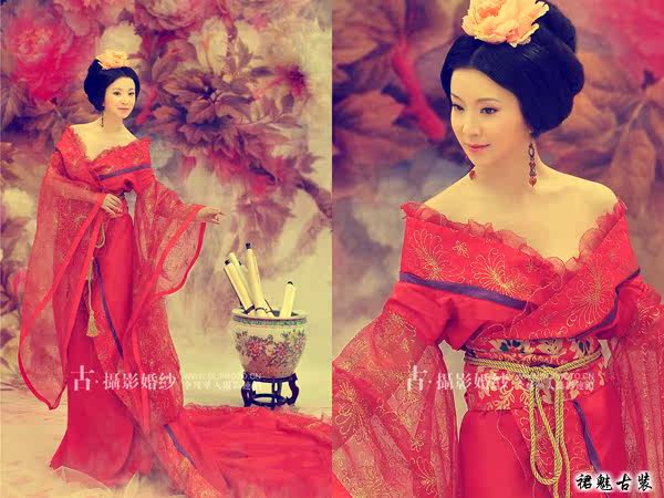 新娘结婚礼服<em>女</em>古装演出服唐装古代<em>宫廷</em>服装影