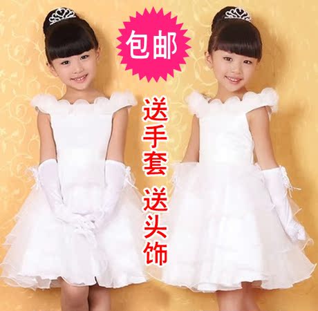 专柜热卖儿童婚纱裙白色芭比<em>公主</em>裙<em>女</em>大童钢琴