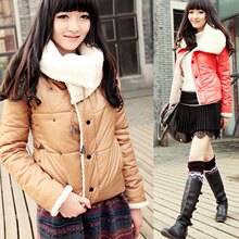 as安都新款女装韩版大翻领斜门襟修身棉服(4色)9052294