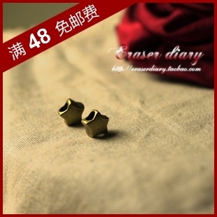  DIY饰品材料配件 10mm 古铜色 复古潘拉 五角星 挂饰125#-P