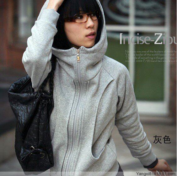 2010秋装新款韩版女装新品热卖长袖外套连帽卫衣特价清仓 促销195