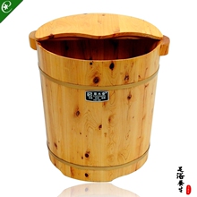 感恩母亲节草木香足疗木桶木制足浴盆40cm加高带盖泡脚洗脚桶木盆