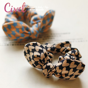  Civet 原创饰品 超质感面料 蝴蝶结发饰 可塑 兔耳朵发圈 AG6