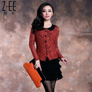  ZEE 秋季新款 韩版秋装新品蕾丝雪纺秋款长袖连衣裙 短裙子Z5237