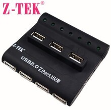 力特ZE341 USB2.0 7口 HUB/4A电源/1分7USB分线器/集线器 现货