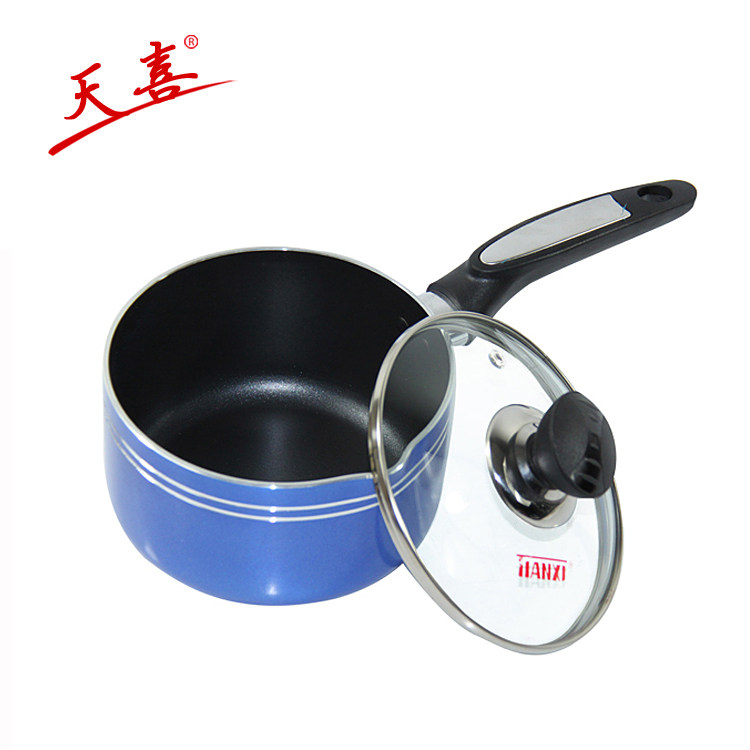超值特卖 天喜不粘导流口设计带盖 奶锅电磁炉通用16CM