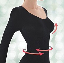 日单女士强效塑身美体长袖上衣.塑腰束腹托胸低 打底内衣