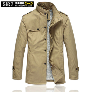  Sir7时尚中长款男士棉服男装外套秋冬装新款棉衣男士外套韩版修身