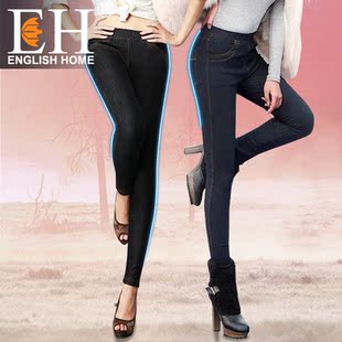  秋冬季品牌正品新款韩版仿牛仔打底裤女长裤小脚加厚显瘦