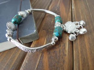  【灵儿】绿松石长生锁&长命锁手链  本命年手链   古典民族风手链