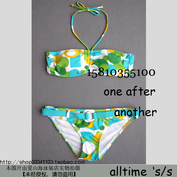 分体抹胸 绿色 性感bikini比基尼 女游泳衣 小胸温泉显胸泳装|ruв категории движение/йога/фитнес/фанаты товаров, плавание, бикини - от Buy2taobao.com для оказания профессиональной услуги покупки агента Taobao