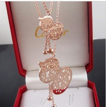 China cartier elementos pequeños collar de calabaza hueca con el estándar de 14K de oro rosa puede estar a la moda al por mayor