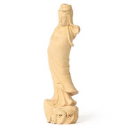 定制小叶黄杨木雕摆件观世音菩萨佛像，神像雕刻工艺品黄杨木(黄杨木)南海
