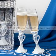 redbox婚礼用品欧式结婚交杯酒杯，婚庆用品天生一对香槟对杯套装