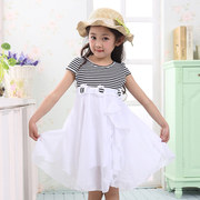 女童雪纺连衣裙，2023年儿童沙滩短袖女孩裙，幼童可爱短裙
