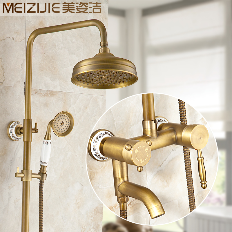 Antique shower All copper European style Flower sprinkling suit Retro shower Hot and cold water tap Shower Room All copper To fake something antique Flower sprinklingin the Decoration main material , Toiletries , Bathroom faucet , Shower faucet(Set) category - from Buy2taobao.com to provide professional Taobao agent buy service