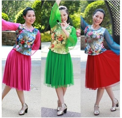 Red grass Wando children Yang Yi Wangmeixin square Dancing clothes Chun Li Zhang Woman Flower Dance Costume Long sleeve Dressin the Sports/Yoga/Fitness/Fans supplies , Dance/Aerobics/Gymnastics , Latin , Latin Dance Set category - from Buy2taobao.com to provide professional Taobao agent buy service
