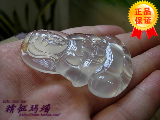 精品礼物/高冰种马达加斯加玉髓观音 吊坠保平安/晶莹剔透 纯手工|ruв категории Украшения,ювелирные изделия, кулон/кулон - от Buy2taobao.com для оказания профессиональной услуги покупки агента Taobao