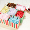 拉菲草碎纸丝喜糖盒盒礼物填充物拉丝纸厚纸婚庆用品多色可选
