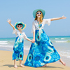 波西米亚胖MM宽松吊带连衣裙海边泰国度假沙滩裙显瘦母女裙子