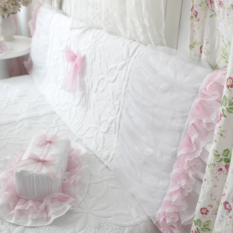 beautydream Countryside Dream Hazy White yarn princess Bed sets Cover Pink bow Quilting thickeningin the Decoration main material , Walls Soft Pack/Bed sets/Craft software package , Bed sets category - from Buy2taobao.com to provide professional Taobao agent buy service