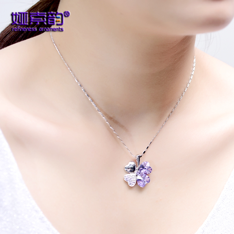 Clover crystal 520 Valentine's Day gift Necklace clavicle Valentine's Day gift Girlfriendin the Accessories/Fashion Jewelry, Necklace category - from Buy2taobao.com to provide professional Taobao agent buy service