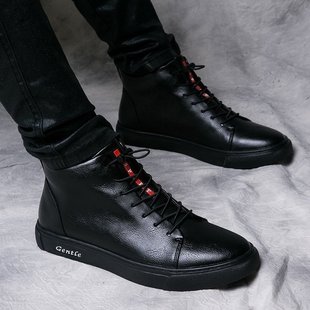 ORP/奥尔彼新款英伦高帮板鞋男韩版潮流学生冬季休闲内增高运动鞋