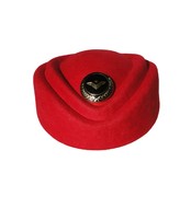 2020红色双层帽檐空姐，帽子礼仪女乘务员双帽沿船型羊毛混纺贝雷帽
