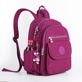 小号时尚女士双肩背包轻便纯色尼龙12年级学生书包休闲旅行双背包