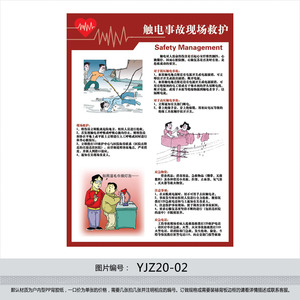 应急救援宣传画海报 触电事故救护安全挂图 安