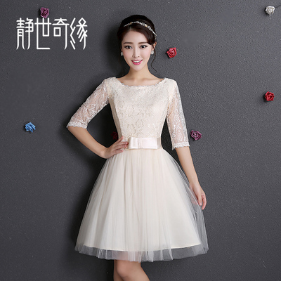 伴娘服短款2016夏季新款韩版伴娘礼服姐妹裙宴会晚礼服毕业小礼服