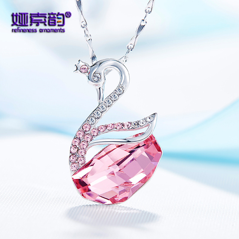 new pattern crystal Silver Necklace Clavicle chain swan Pendant the republic of korea Girlfriend Valentines Day giftin the Accessories/Fashion Jewelry, Necklace category - from Buy2taobao.com to provide professional Taobao agent buy service