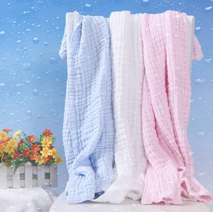 纯棉婴儿纱布浴巾新生儿6层亲肤吸水毛巾空调被儿童宝宝盖毯夏季